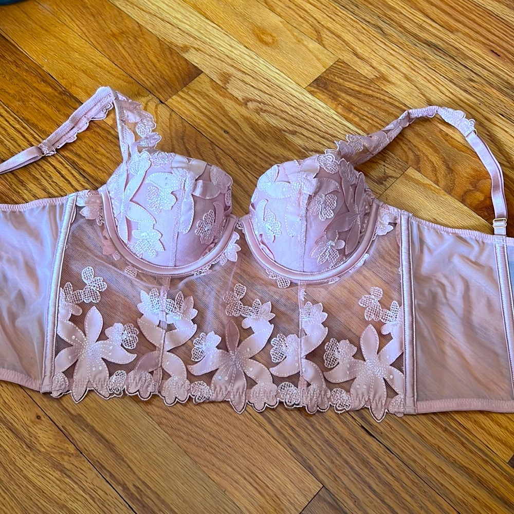 pink Victoria’s Secret bustier